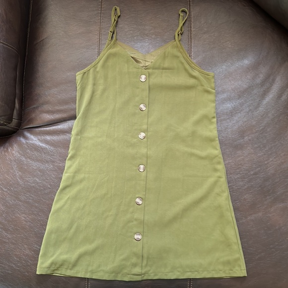 Green Slip Dress - Picture 2 of 4